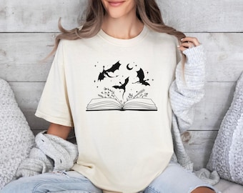 Dragon Book Shirt, Bookworm Comfort Colors, Reading Lover, Librarian Retirement Gift, Fantasy Book Club T-shirt, Fantasy Reader Society Tee