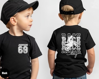 Camiseta de motocross personalizada con nombre y número para niño pequeño, colores cómodos, camiseta de motocross personalizada para novia, mujer, hombre, niña y niño, regalo unisex