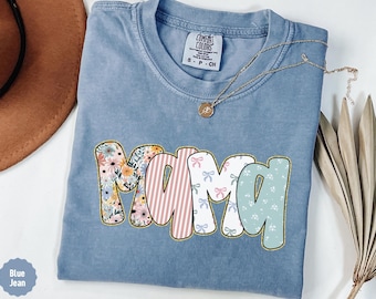 Camisa floral para mamá con lazo, camisa coqueta para mamá, ideas de regalo para mamás, regalo de cumpleaños para mamá, regalo para futura mamá, baby shower, camisa para mamá, camisetas para mamá