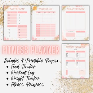 Fitness Planner, Self-Care Planner, Instant Download Planner, Printable Planner, Workout Planner, Workout Tracker, Fitness Tracker, Goals
