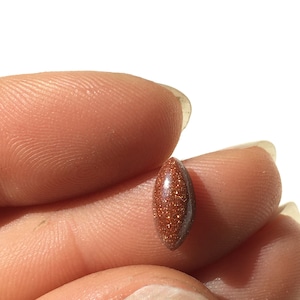 Glass, Imitation sunstone, Goldstone sunstone unit or lots millimeter Marquis cabochon, various sizes
