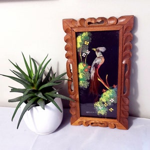 Mexican Folk Art Painted and Carved Scroll Frame