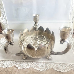 Vintage Silverplated Lotus Candelabra, Lenard