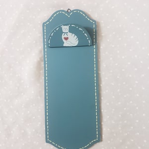 Vintage Hanging Small Wooden Clipboard with Cat, Taiwan ROC