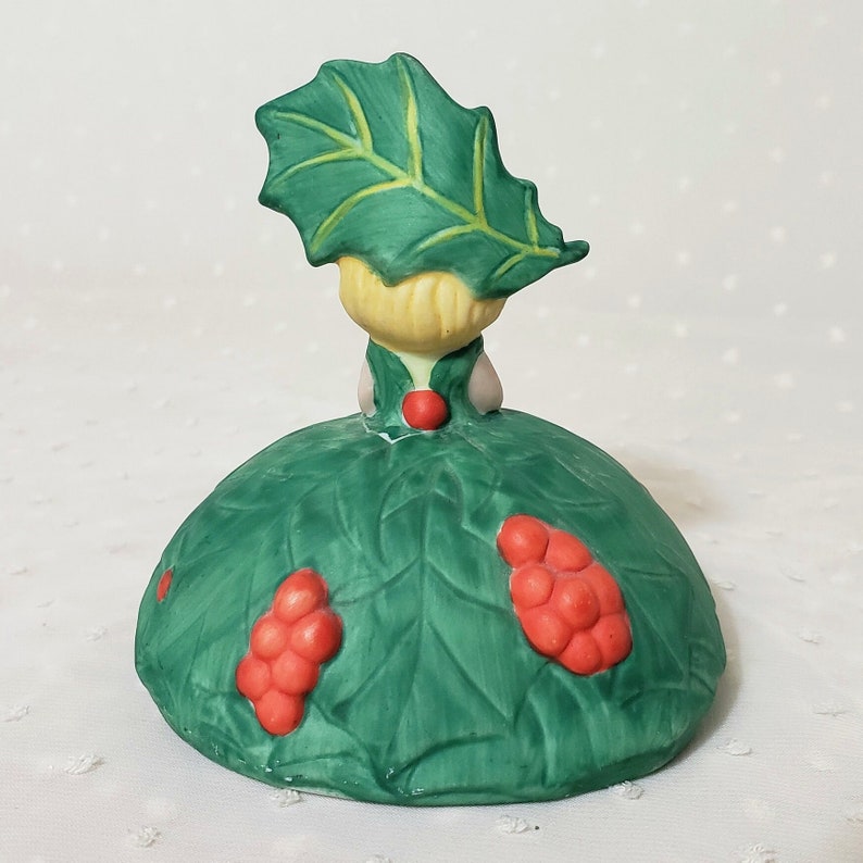 Vintage Christmas Holly Girl cloche en céramique image 8