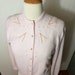 Vintage Together Pink Sheer Beaded Cardigan Size Medium