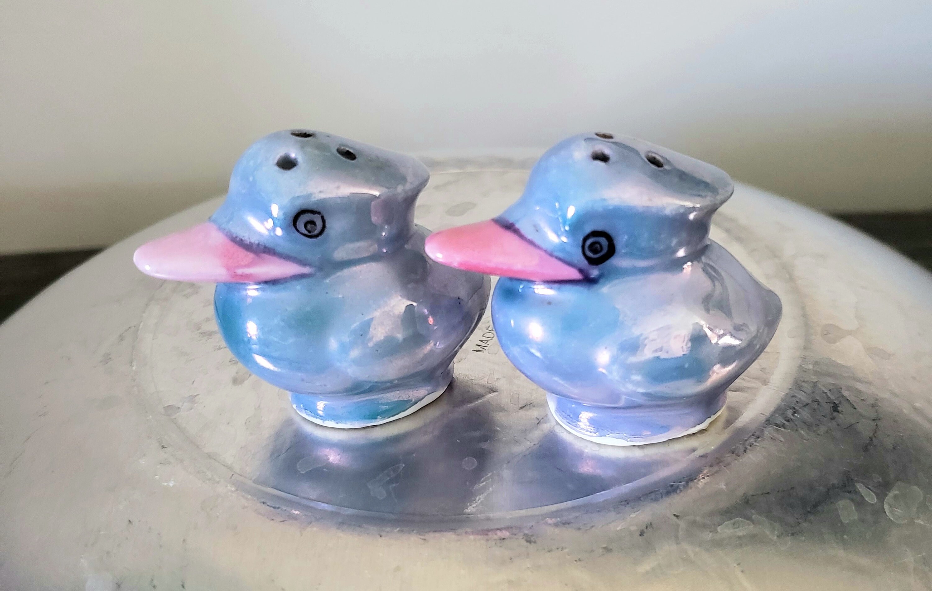 Vintage Lusterware Kookaburra Salt and Pepper Shakers, Japanese Lusterware Collectibles, Bird
