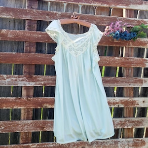 Vintage Alan R. Flowy Light Blue Lace Nightgown