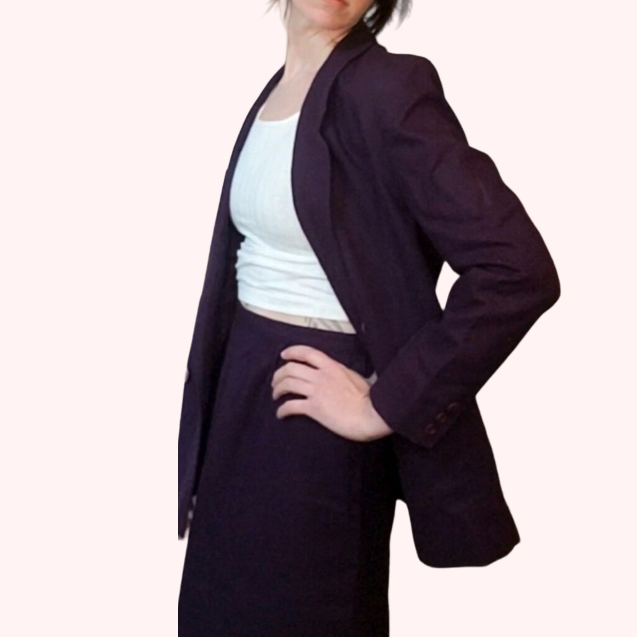 レビュー高評価の商品 - 1970s 1980s Suit Skirt Purple Wool 100% Pendleton Vintage ジャケット・アウター