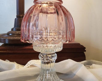 Vintage L.E. Smith Pink Fairy Lamp, Candle Lamp