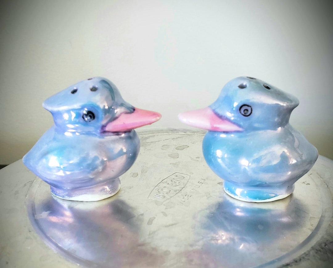 Vintage Lusterware Kookaburra Salt and Pepper Shakers, Japanese Lusterware Collectibles, Bird