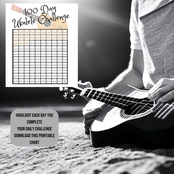 1-100 days of ukulele challenge chart