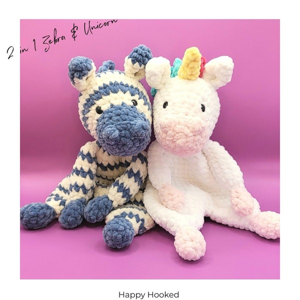 Zoey Zebra & Luna Unicorn crochet patterns / haakpatronen