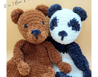 Bella Bear crochet pattern (2 in 1 with panda) / Bella Beer haakpatroon (2 in 1 met panda)