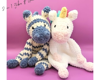 Zoey Zebra & Luna Unicorn crochet patterns / haakpatronen