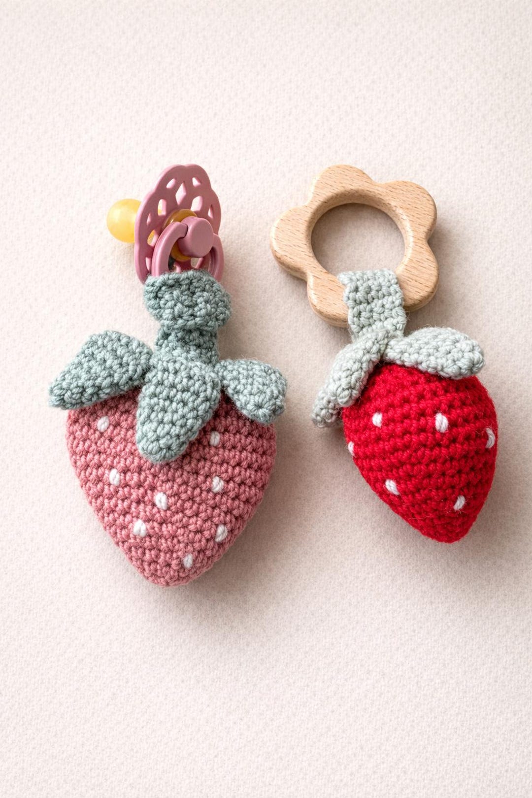 Strawberry Rattle and Paci Comforter Crochet Pattern - Etsy