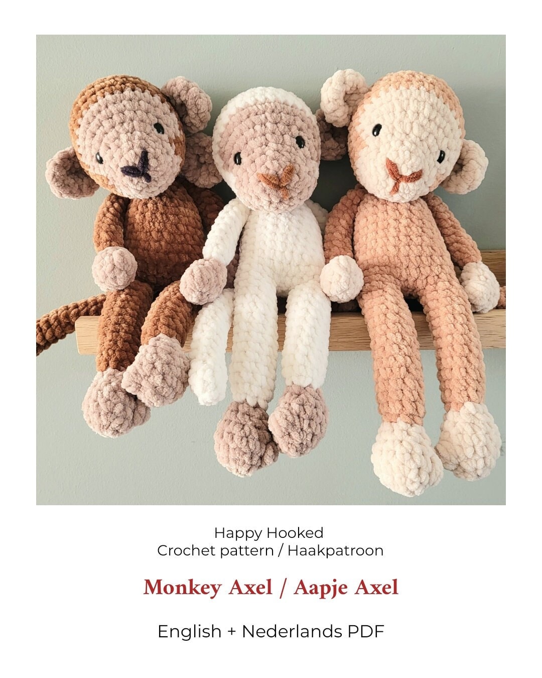 Monkey Axel Crochet Pattern / Aapje Axel Haakpatroon - Etsy