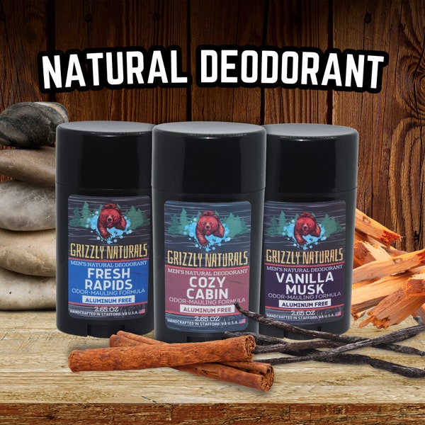 24 Hour Deodorant, PICK YOUR SCENT, Aluminum Free w/ Masculine Essential Oil Scents, Detoxing Natural Men's Daily Deodorizer For Men & Women