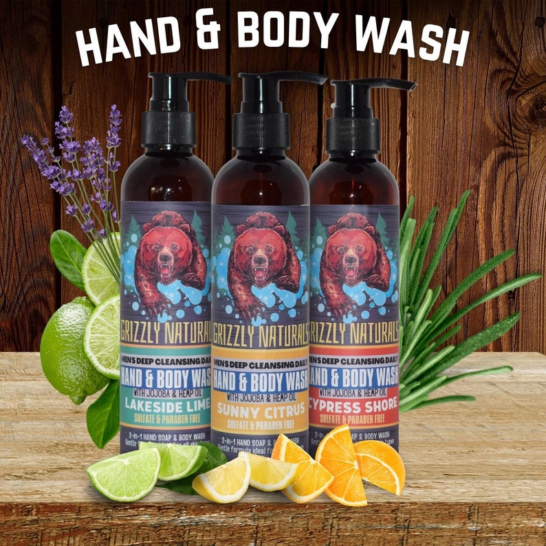 Organic Body Wash, PICK YOUR SCENT, Men's Natural Body Wash, No