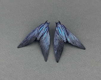 Moth earrings / Black moths / Moth