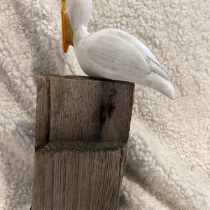 Pelican on a post