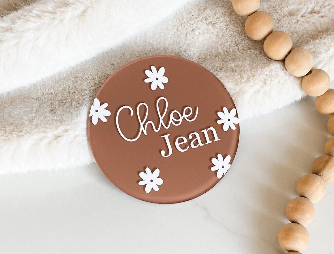 Baby Name Plate and Milestone Marker Cards, Floral Baby Arrival Sign