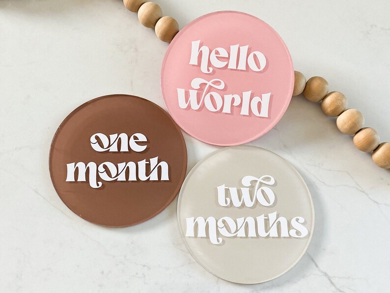 Acrylic Baby Monthly Milestone Markers, Monthly Photo Prop Milestone ...