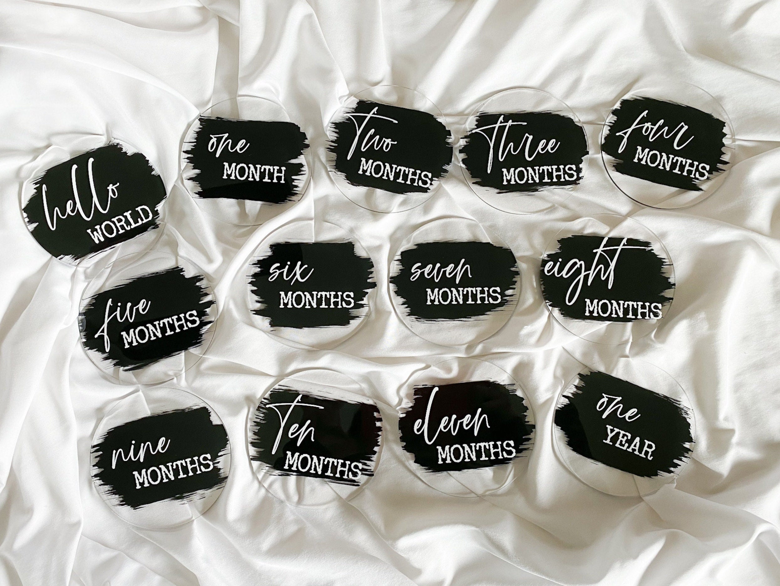 Acrylic Baby Milestone Discs | Monthly Photo Props for Baby's First ...