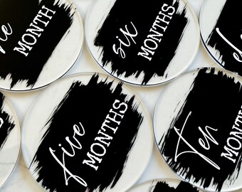 Acrylic Baby Milestone Discs | Monthly Photo Props for Baby's First Year | Baby Shower Gift for Newborn