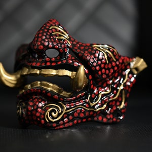 Bane Oni mask half face mask japanese samurai mask Mempo Hannya mask Halloween masquerade carnival party cosplay role play costume, 3d print