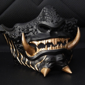 Dark Knight mask, Oni mask, Samurai mask Japanese armor Mempo mask Hannya halloween mask carnival party cosplay role play costume 3d printed