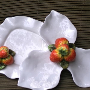 set of 2 small strawberry plates