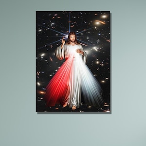 Jesus Art Poster|Jesus Divine Mercy I Trust In You|Jesus Painting|Eugeniusz Kazimirowski|Divine Mercy|Print At Home Catholic Art
