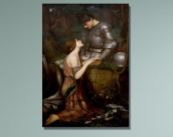 Lamia y el soldado de John William Waterhouse Impresión de bellas artes/Idea de regalo/Impresión artística de Lamia y el soldado/Regalo de decoración del hogar/Vintage