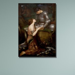 Lamia and Soldier by John William Waterhouse Fine Art Print|Gift Idea|Lamia and the Soldier Art Print|Home Decor Gift|Vintage