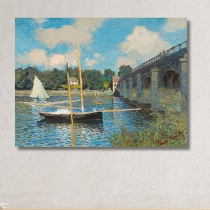 The Bridge at Argenteuil by Claude Monet Canvas Wall Art|Claude Monet Exhibition|Art Reproduction|Poster Canvas|Fine Art|Famous Artwork