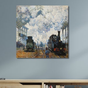 Claude Monet The Gare Saint-Lazare Arrival Of A Train Canvas Wall Decor|Claude Monet Exhibition Artworks|Poster Canvas|Reproduction Print