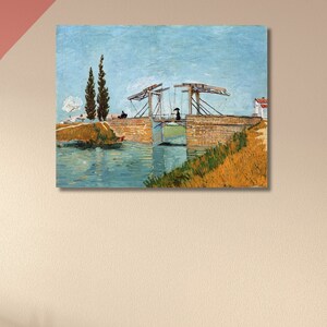Langlois Bridge at Arles by Vincent van Gogh|Langlois Bridge Art|Van Gogh Exhibition|Art Reproduction|Home Office Decor|Famous Canvas Print