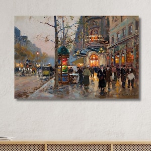 Theater du Vaudeville von Edouard Leon Cortes|Berühmte Ausstellungskunstwerke|Paris Landschaft|Leinwandposter|Fine Art|Fertig zum Aufhängen oder Poster