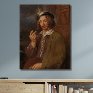 Un pintor fumando en pipa (1630-1640) de Adriaen Brouwer y Jan Davidsz de Heem / Exposición holandesa / Bellas artes / Póster de reproducción de arte