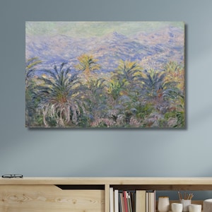 Palmeras en Bordighera de Claude Monet/Exposición de Monet/Arte mural en lienzo/Arte famoso/Bellas artes/Listo para colgar o póster