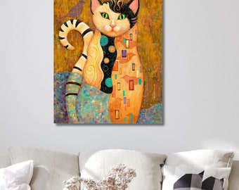 Gustav Klimt Cat Poster|Exhibition Artworks|Fine Art|Cat Poster|Gift for cat lovers|Gustav Klimt Reproduction Print|Gift Idea|Cat