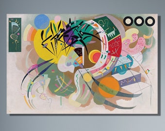 Dominant Curve by Kandinsky|Wassily Kandinsky Poster|Fine Reproduction|Giclee Canvas Print|Wall Decor|Abstract Art|Exhibition Art|Gift Idea