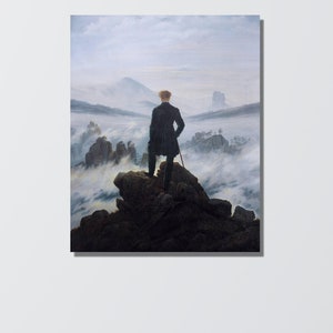 Wanderer Above the Sea of Fog by Caspar David Friedrich|19th Century Famous Painting|Romantic Wall Art|Caspar David Friedrich Canvas