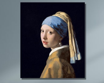 Mädchen mit Perlenohrring|Johannes Vermeer|Reproduktion Wandkunst|Vintage Wandkunst|Vermeer Druck|Klassische Porträtmalerei|Museumsqualität