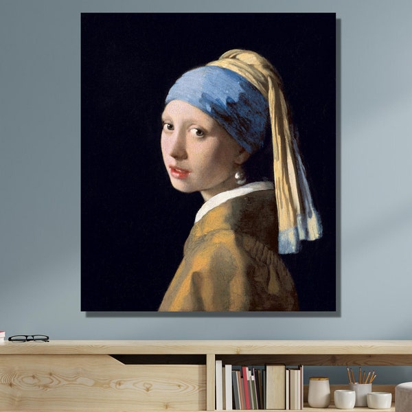 Girl with a Pearl Earring|Johannes Vermeer|Reproduction Wall Art|Vintage Wall Art|Vermeer Print|Classic Portrait Painting|Museum Quality