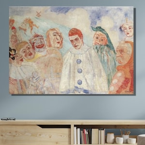 James Ensor the despair of pierrot 1892 Canvas Wall Art | famous art prints | James Ensor Home Design Canvas Gallery