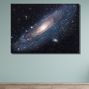 Lienzo de arte de pared con galaxia espacial de Andrómeda, póster de cielo estrellado, decoración del hogar, arte impreso en lienzo solar espacial, arte de galaxia espacial, regalo para fanáticos del cielo