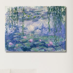 Claude Monet Water Lilies Canvas Wall Decor|Fine art print|Claude Monet The Garden Paintings|Monet Exhibition|Reproduction Print|Gift Idea