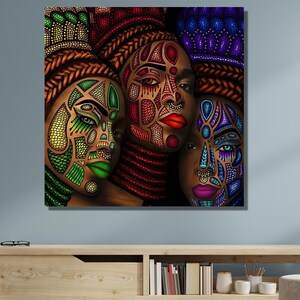 Ethnic Woman Canvas |African Woman Canvas| Colorful African Womans|Ethnic Pattern and African Colors
